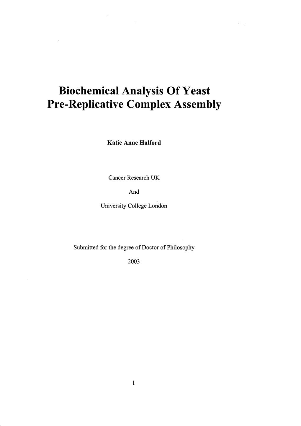 Biochemical Analysis of Yeast Pre-Replicative Complex Assembly