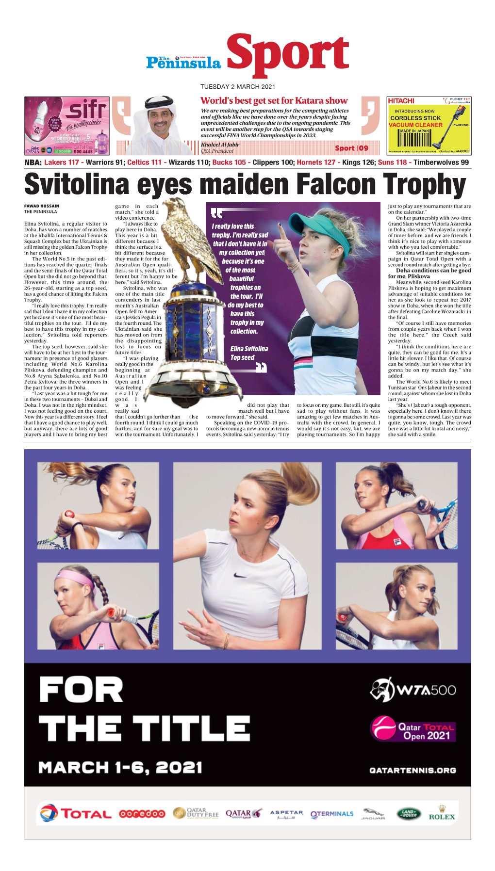 Svitolina Eyes Maiden Falcon Trophy