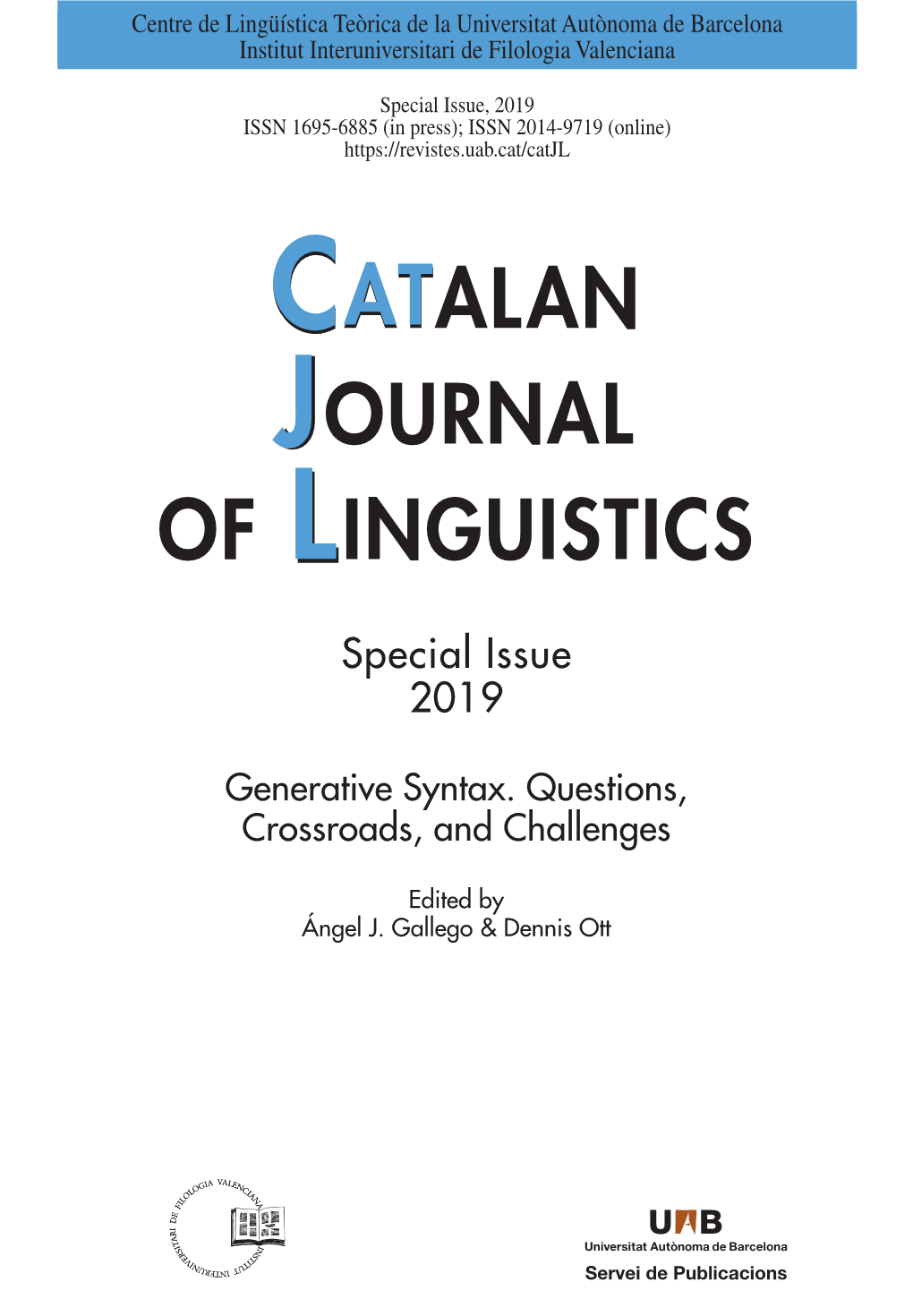 Catalan Journal of Linguistics