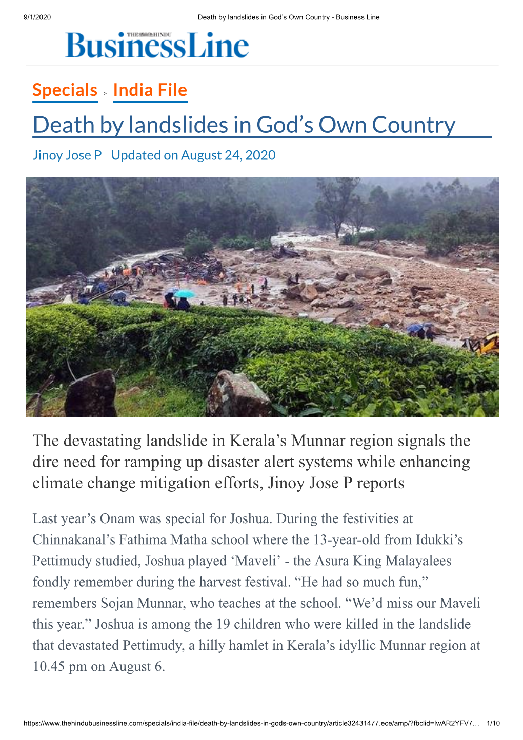 Death by Landslides in God's Own Country