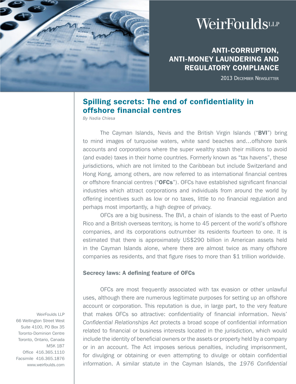 The End of Confidentiality in Offshore Financial Centres by Nadia Chiesa