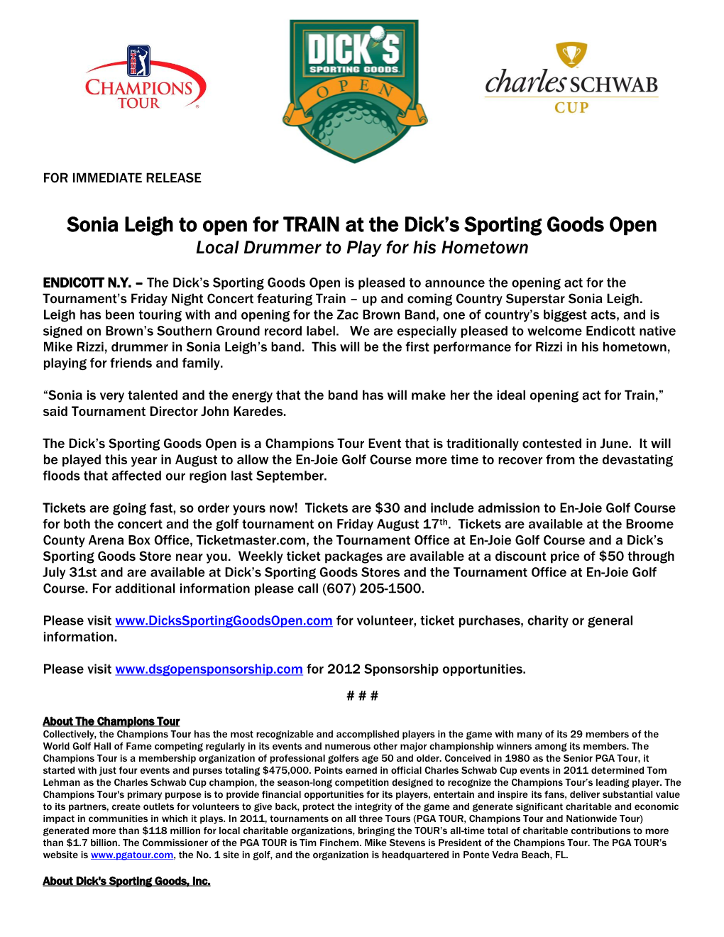 Sonia Leigh to Open for TRAIN at the Dick's Sporting Goods Open