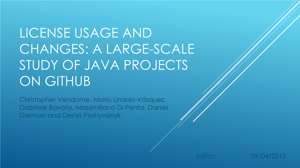 License Usage and Changes: a Large-Scale Study of Java Projects on Github