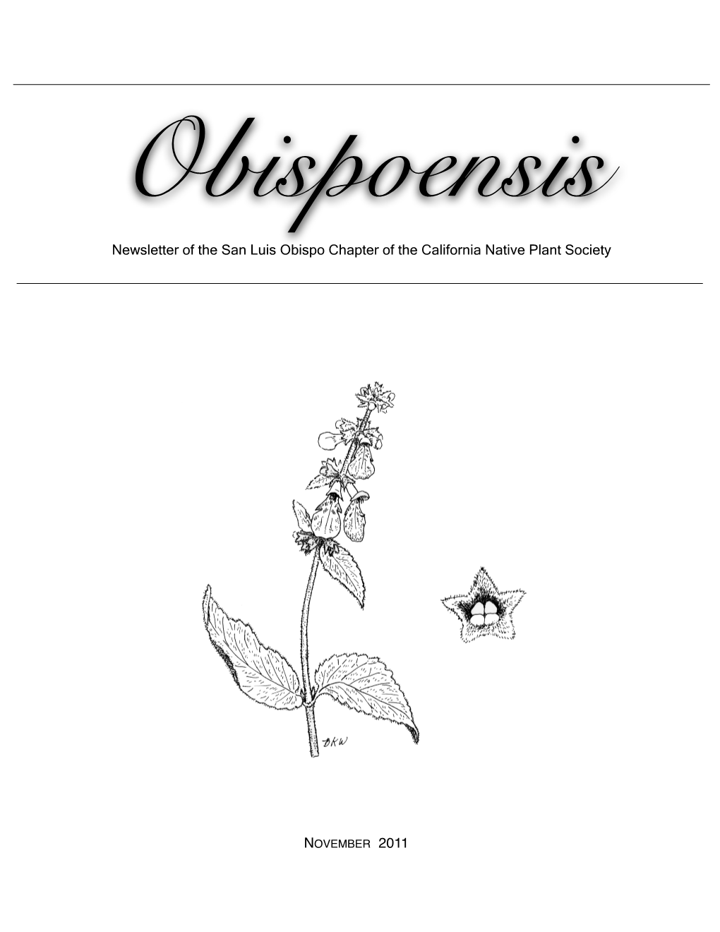 Newsletter of the San Luis Obispo Chapter of the California Native Plant Society