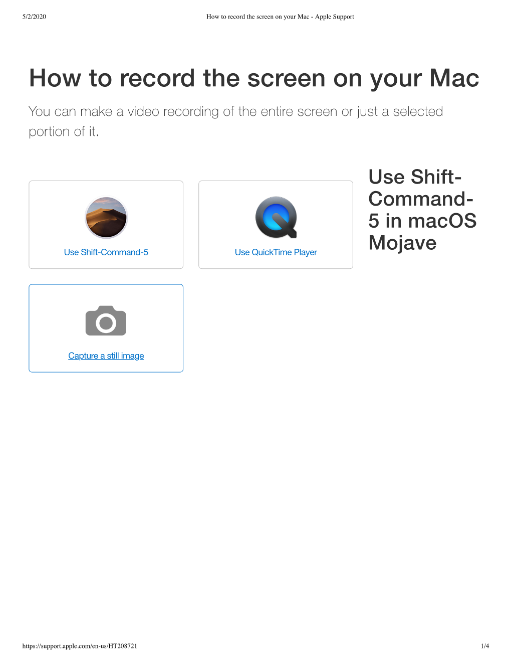 How to Record the Screen on Your Mac - Apple Support