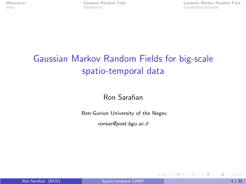 Gaussian Markov Random Fields for Big-Scale Spatio-Temporal Data