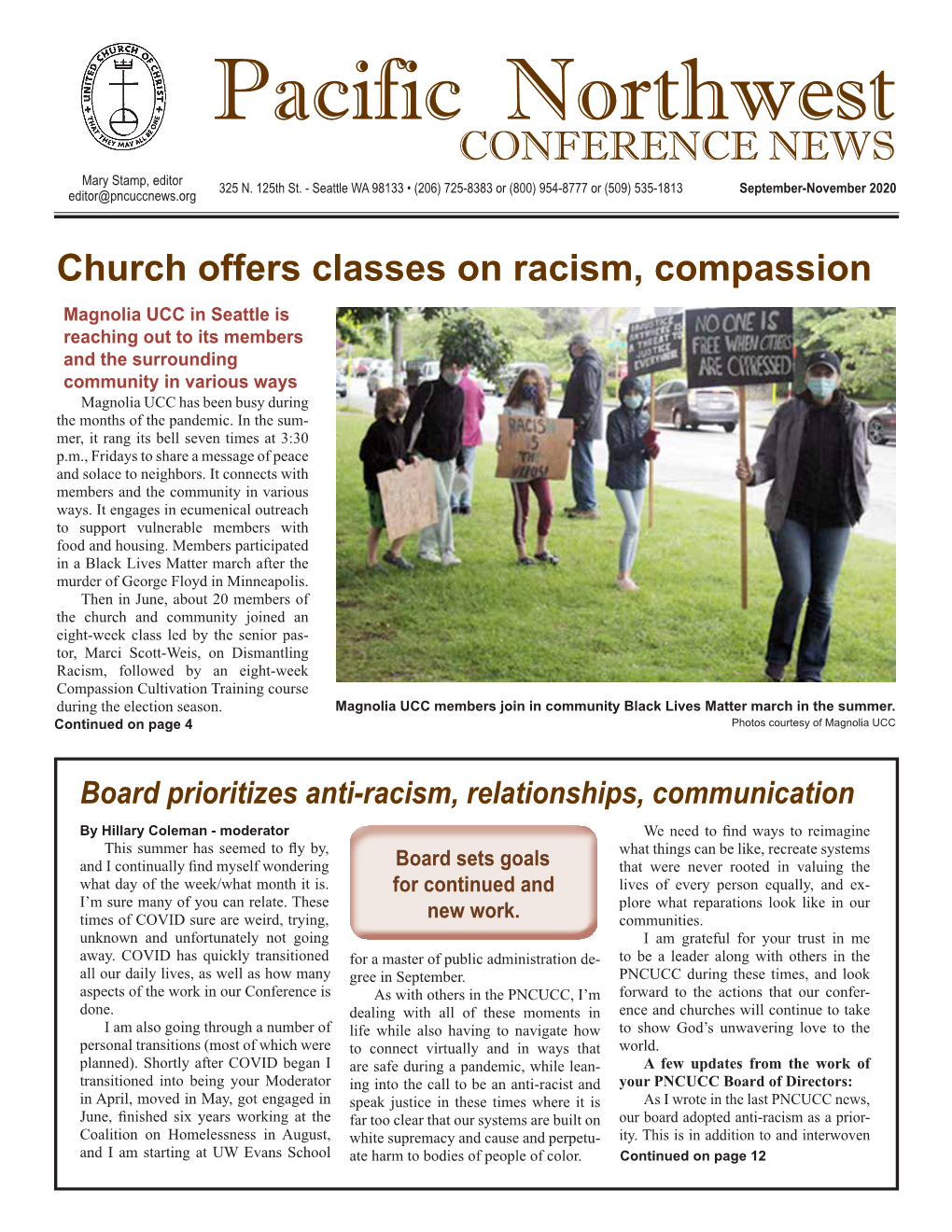 Pacific Northwest Conference News - September-November 2020 - Page 1 Pacific Northwest CONFERENCE NEWS Mary Stamp, Editor 325 N