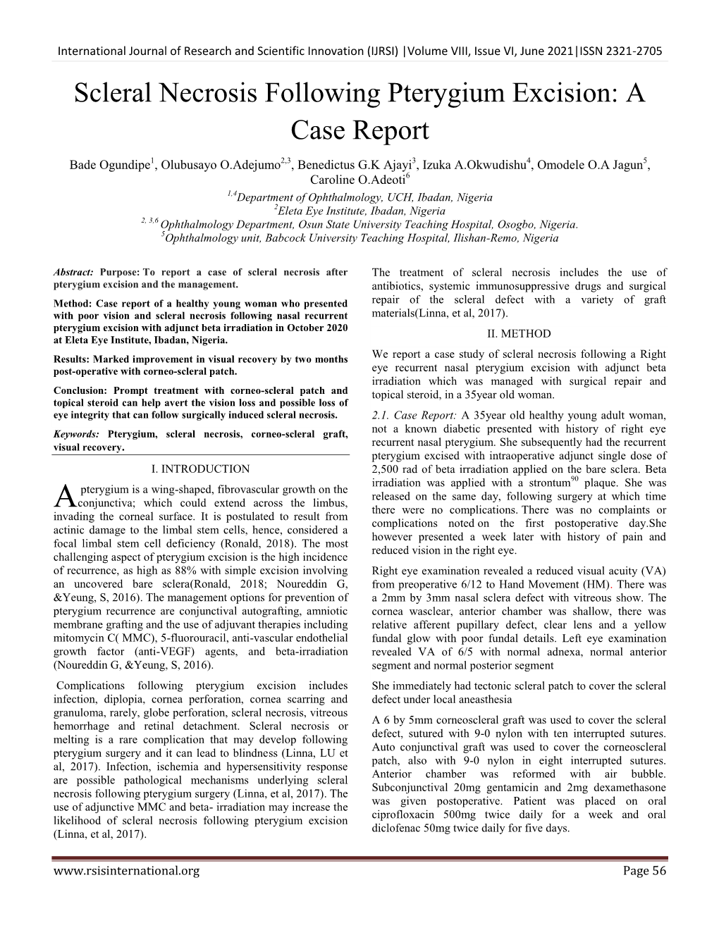 Scleral Necrosis Following Pterygium Excision: a Case Report