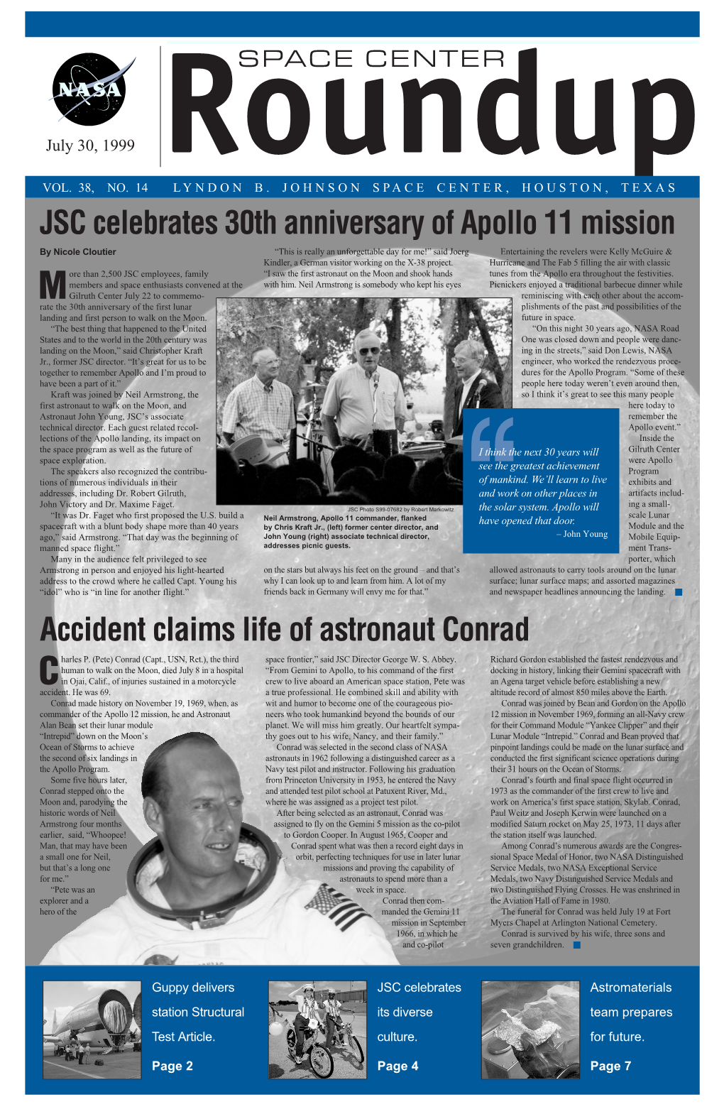 Accident Claims Life of Astronaut Conrad JSC Celebrates 30Th