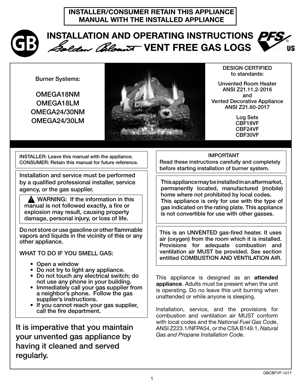 Vent Free Gas Logs