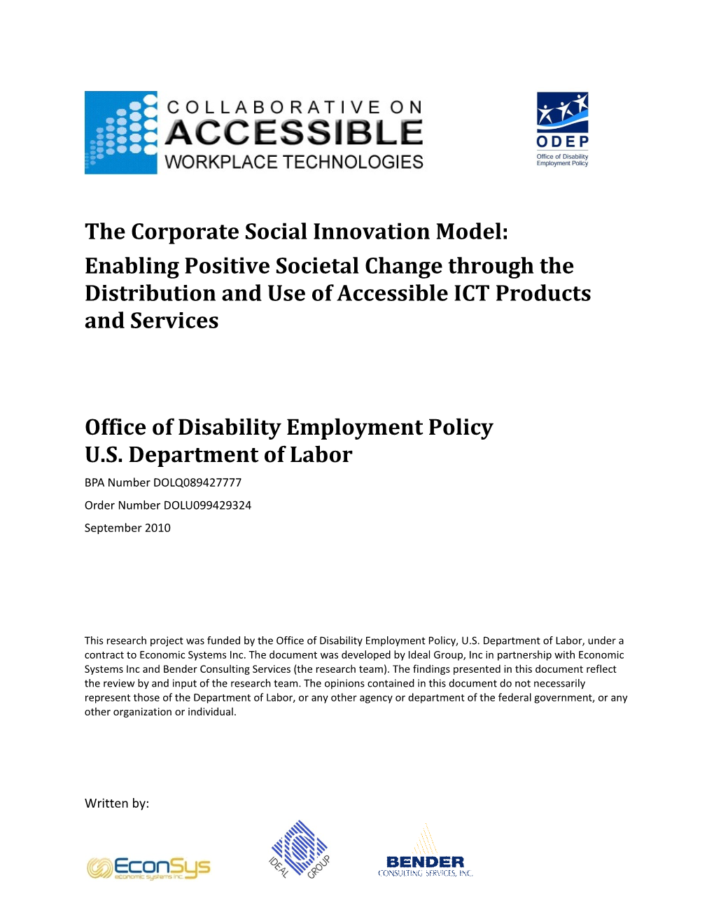 Office of Disability Employment Policy