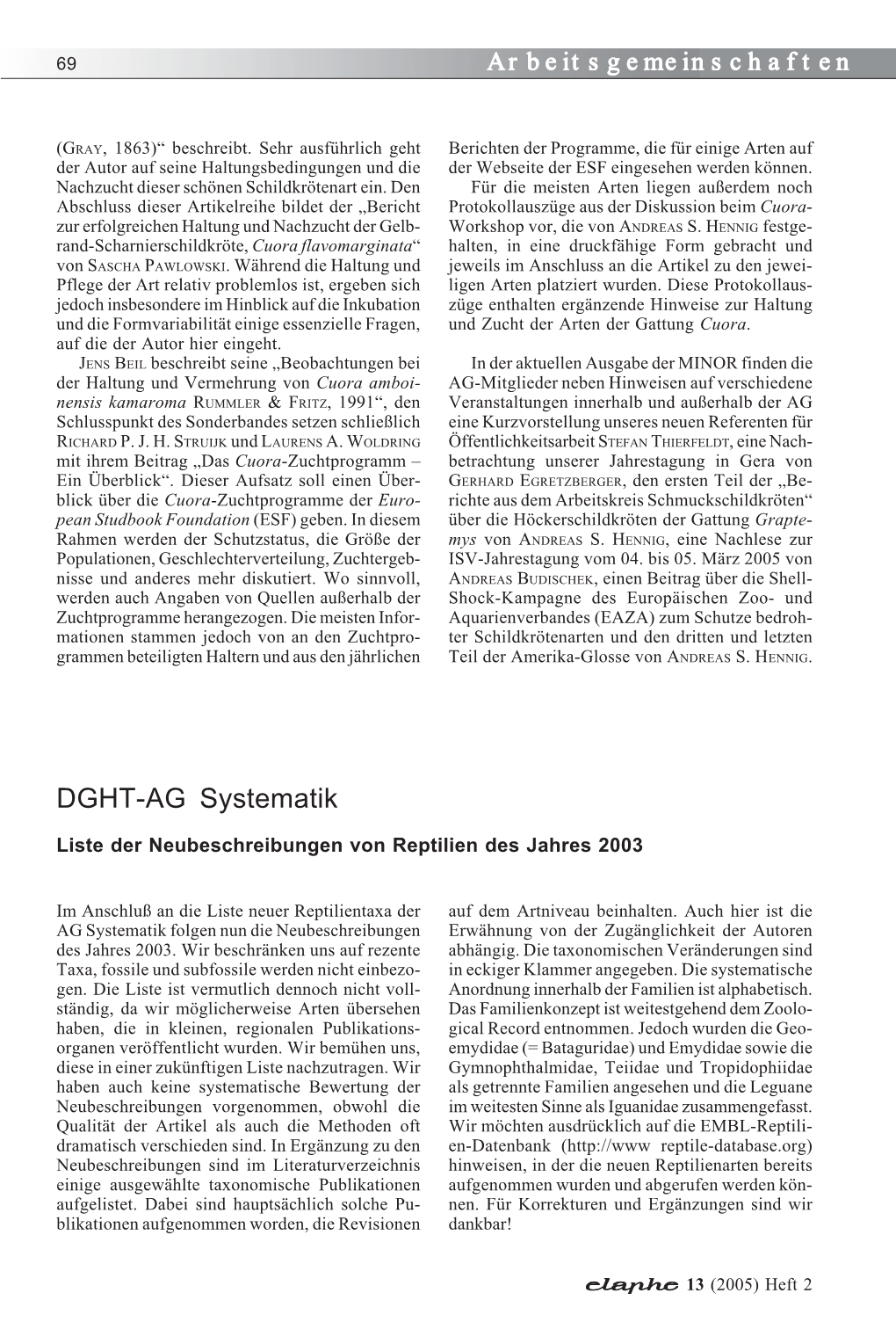 Liste Der Neubeschreibungen Von Reptilien Des Jahres 2003