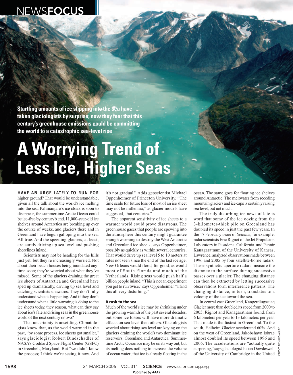 A Worrying Trend of Less Ice, Higher Seas