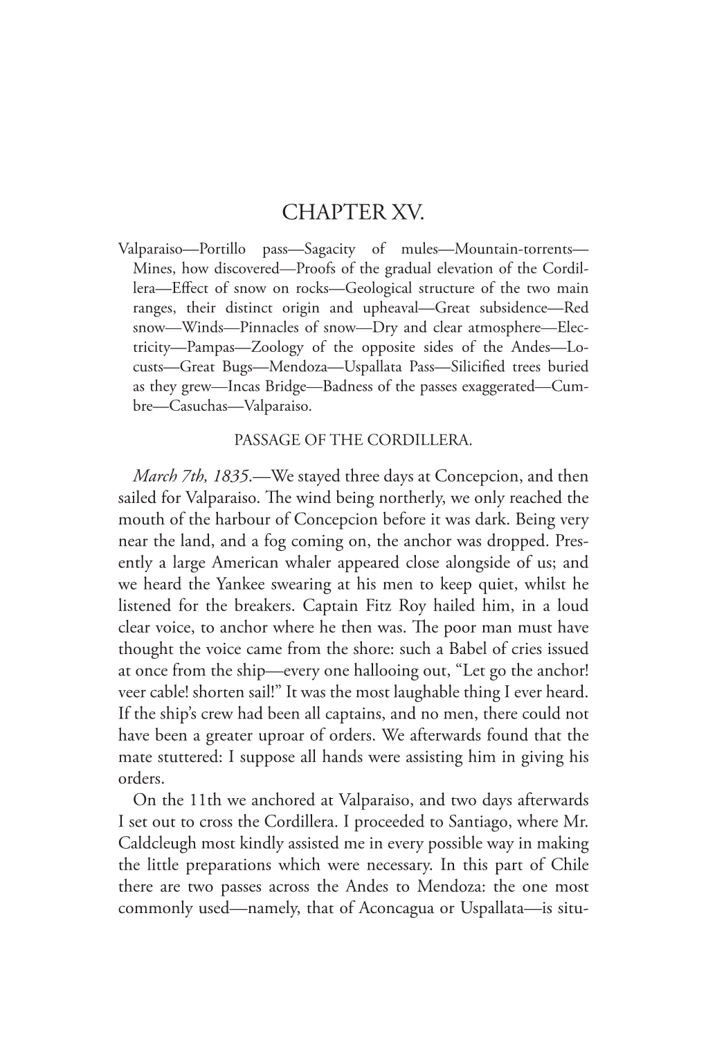 Chapter XV Passage of the Cordillera