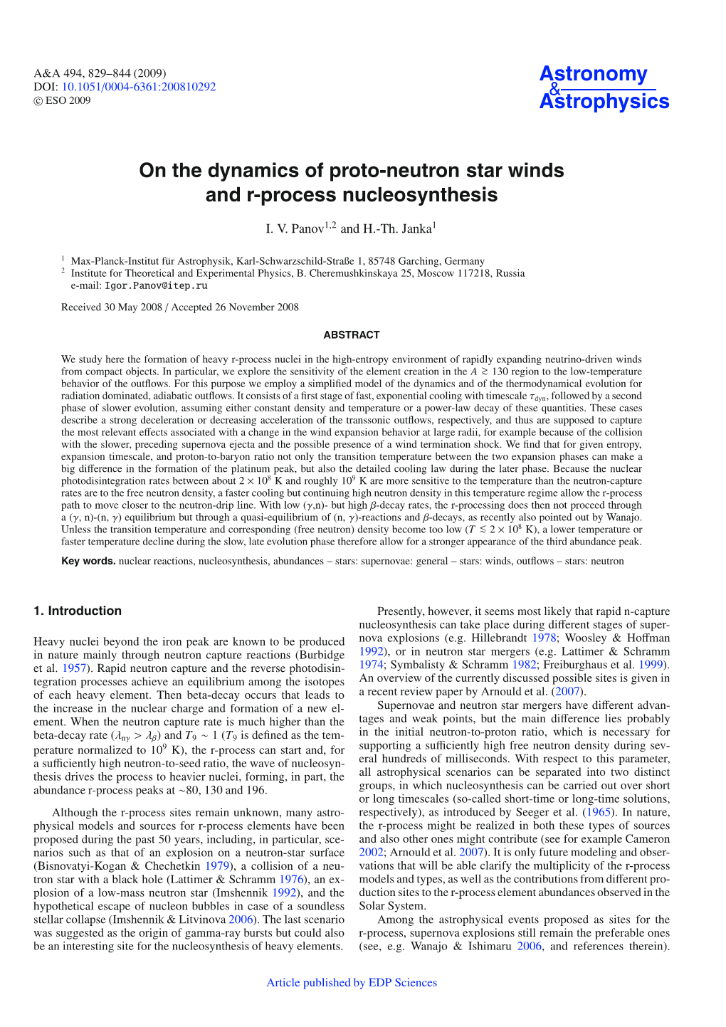 On the Dynamics of Proto-Neutron Star Winds and R-Process Nucleosynthesis