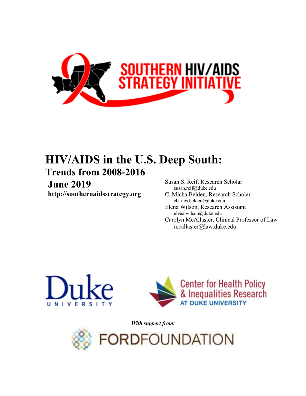 HIV-AIDS in the U.S. Deep South- Trends from 2008-2016