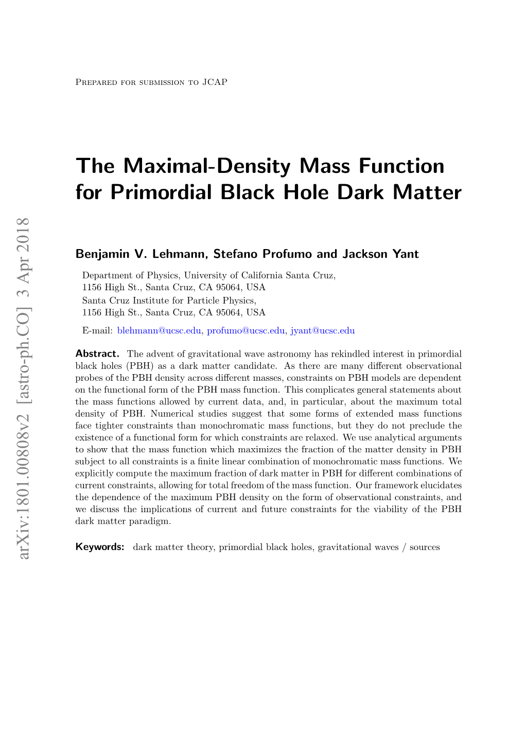 The Maximal-Density Mass Function for Primordial Black Hole Dark Matter