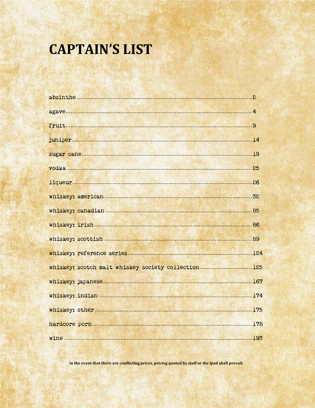 Captain's List