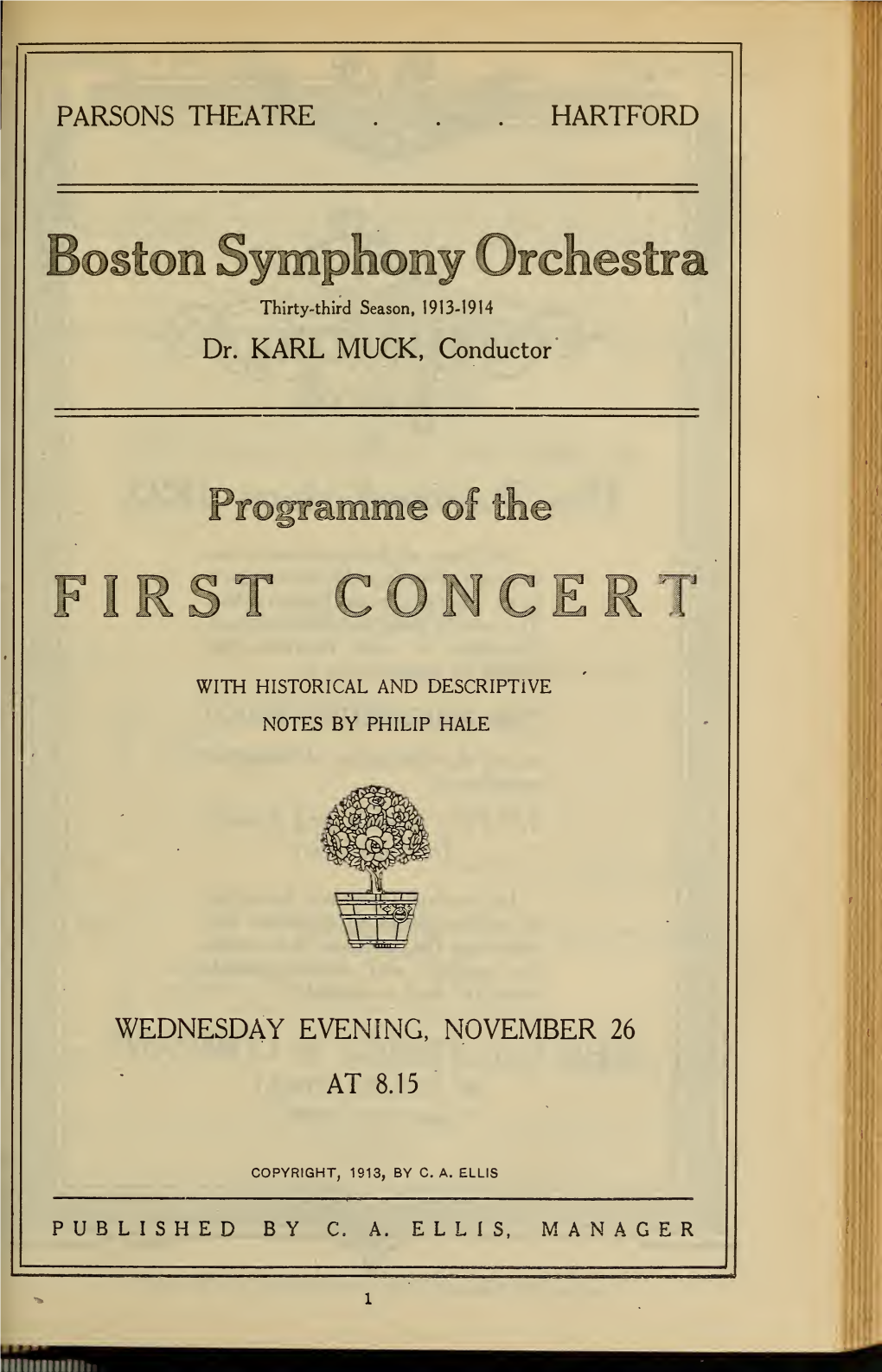 Boston Symphony Orchestra Concert Programs, Season 33,1913-1914, Trip