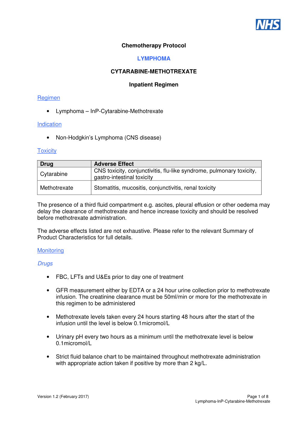 Inp Cytarabine Methotrexate