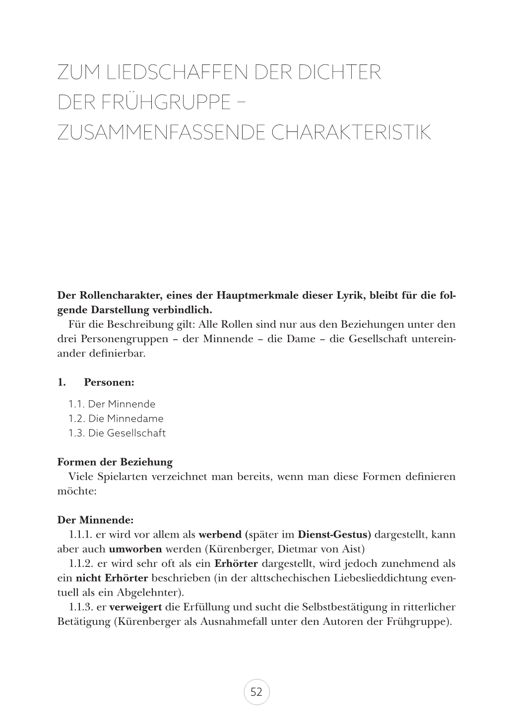 Zum Liedschaffen Der Dichter Der Frühgruppe – Zusammenfassende Charakteristik