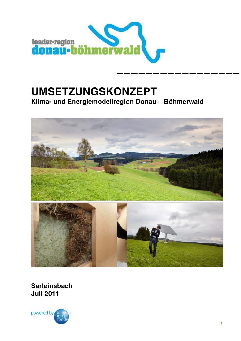 UMSETZUNGSKONZEPT Klima- Und Energiemodellregion Donau – Böhmerwald