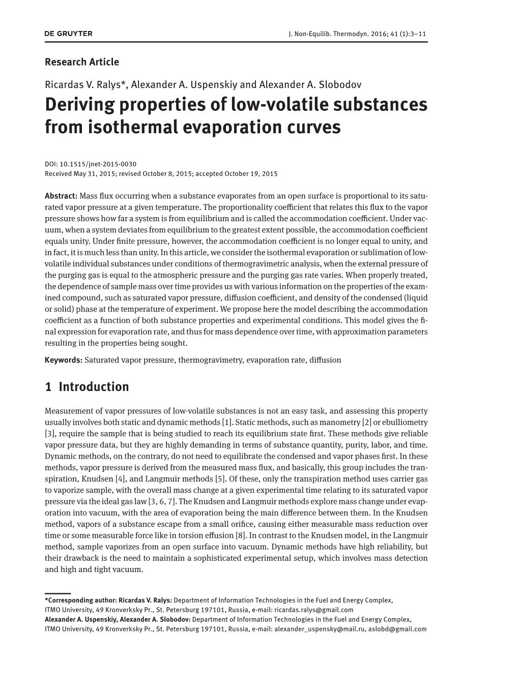 Deriving Properties of Low-Volatile Substances from Isothermal Evaporation Curves