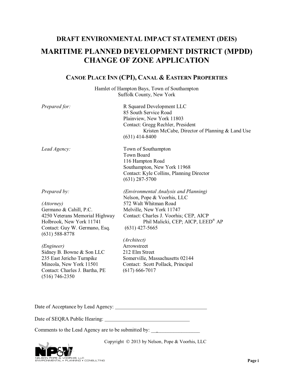 Maritime Planned Development District (Mpdd) Change of Zone Application