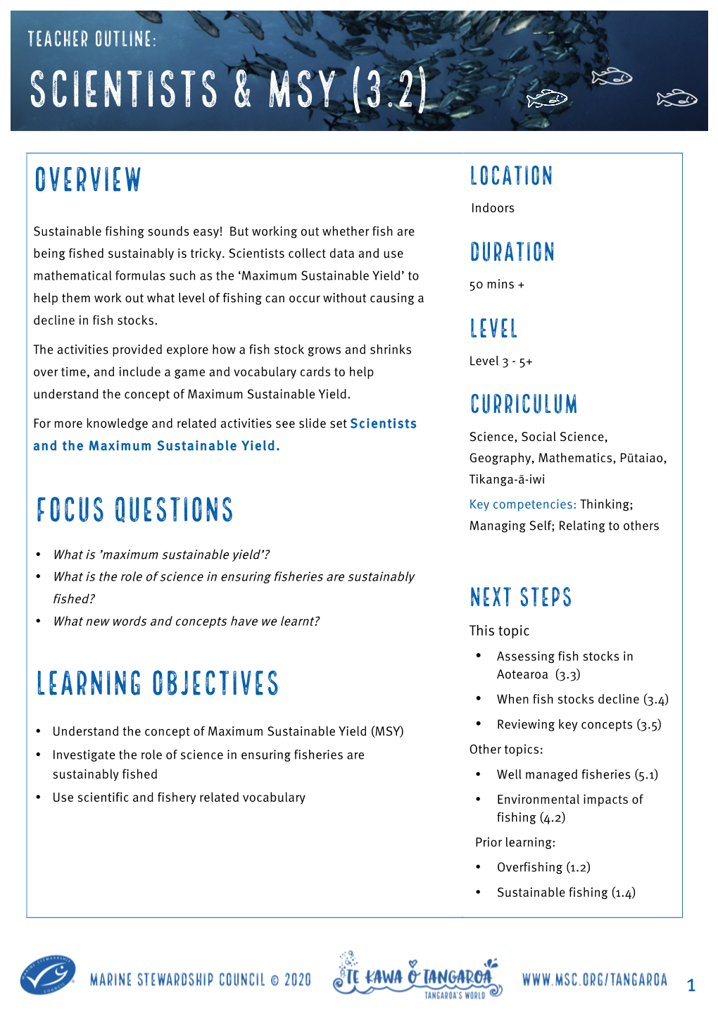 3.2 Scientists & Maximum Sustaianble Yield OUTLINE FINAL