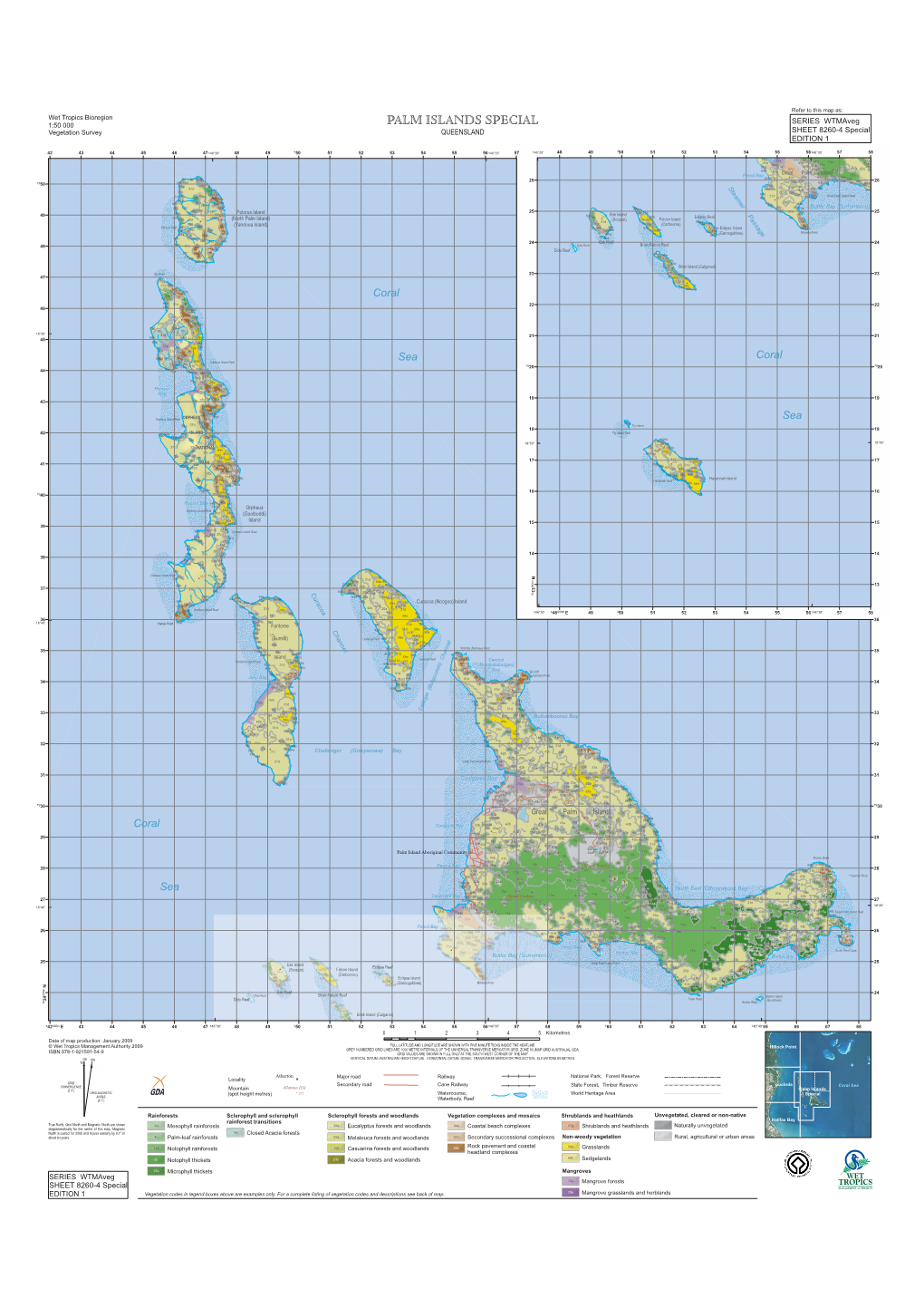 PALM ISLANDS SPECIAL SERIES Wtmaveg 1:50 000 Vegetation Survey QUEENSLAND SHEET 8260-4 Special EDITION 1