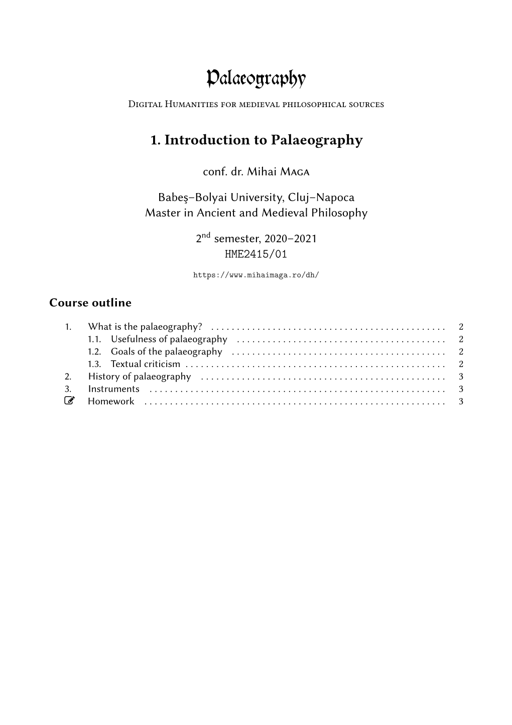 Palaeography [Handout:En]