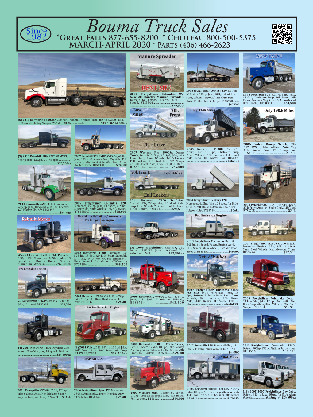 Bouma Truck Sales *Great Falls 877-655-8200 * Choteau 800-500