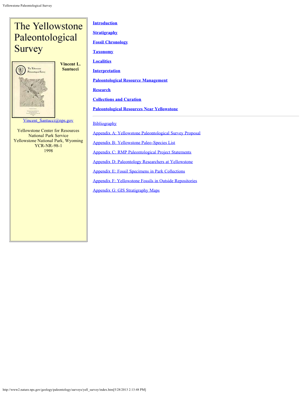 Yellowstone Paleontological Survey