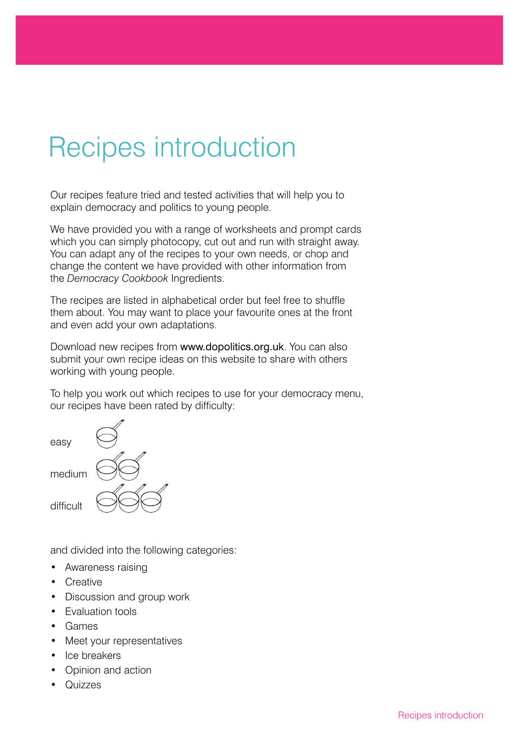 Democracy Cookbook Recepies ENG 4/10/05 14:44 Page 1