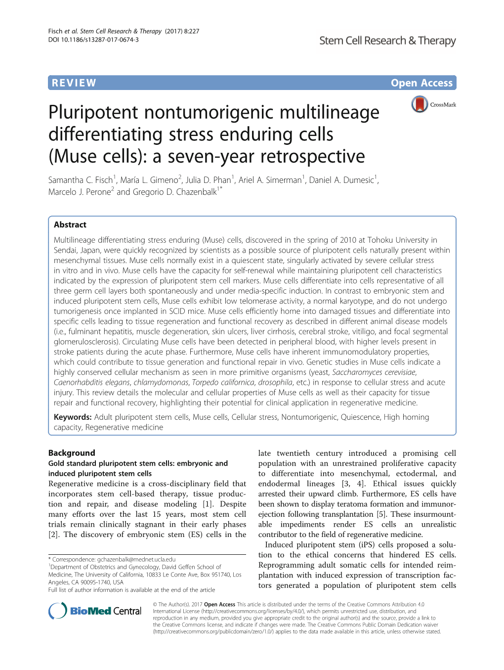 Muse Cells): a Seven-Year Retrospective Samantha C