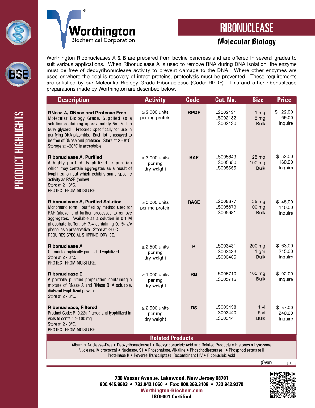 Ribonuclease Product Highlights