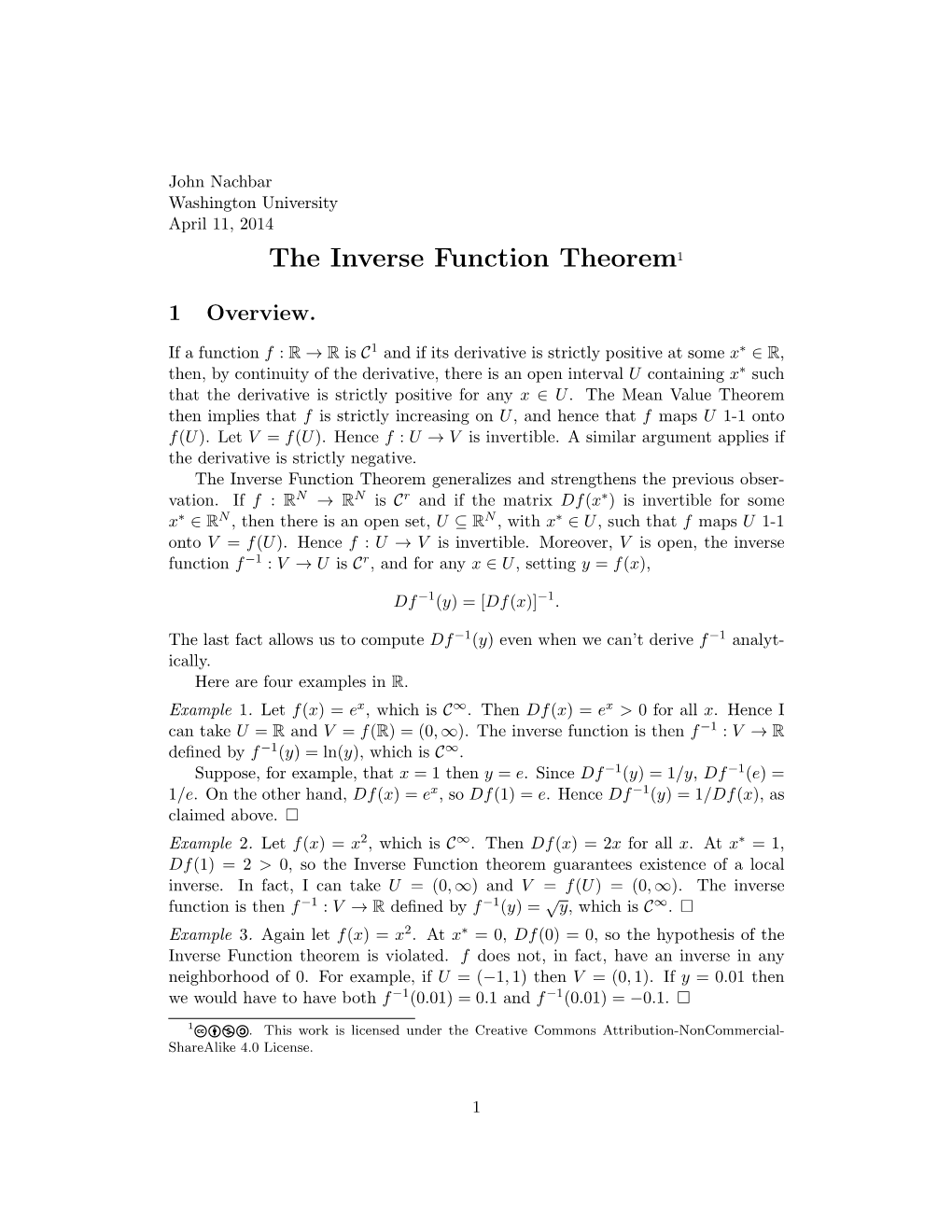 Inverse Function Theorem1