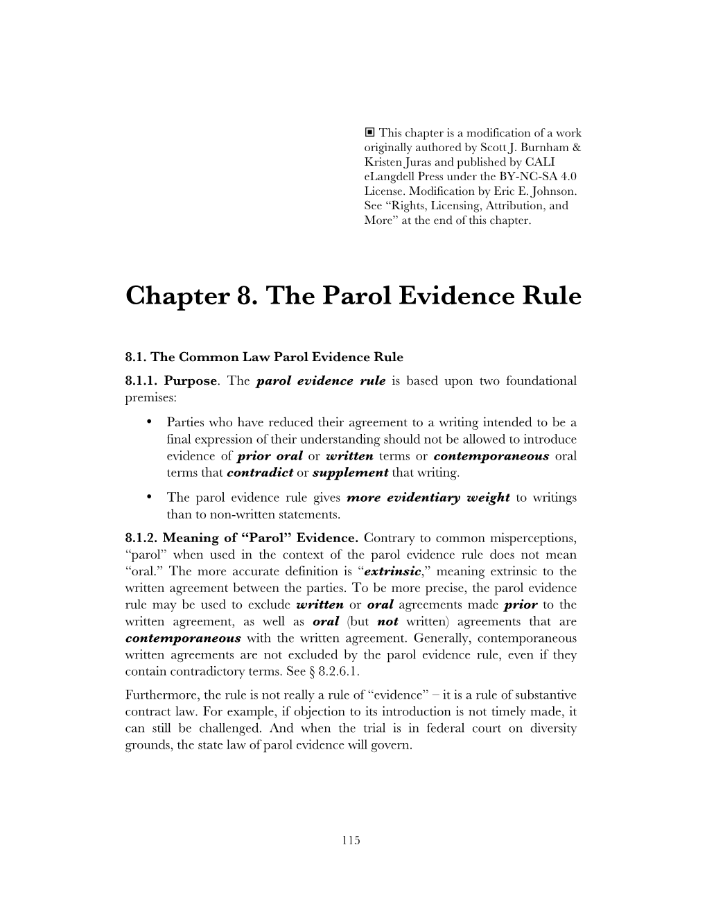 Parol Evidence Rule