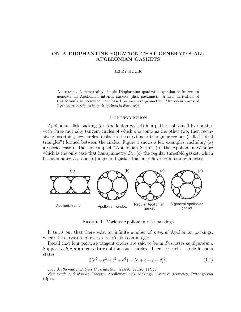 (Or Apollonian Gasket) I