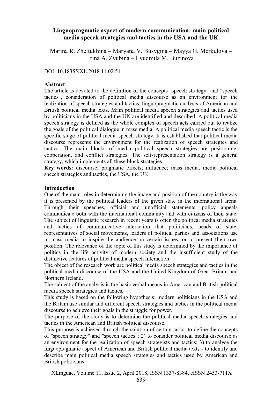 Political Media Speech Strategies and Tactics in the USA and the UK