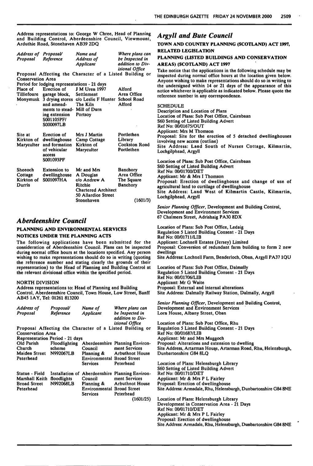 Aberdeenshire Council Argyll and Bute Council