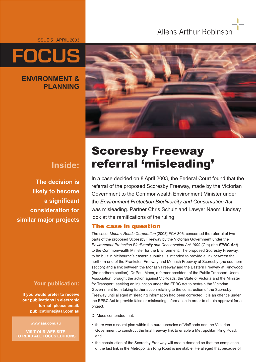 Scoresby Freeway Referral