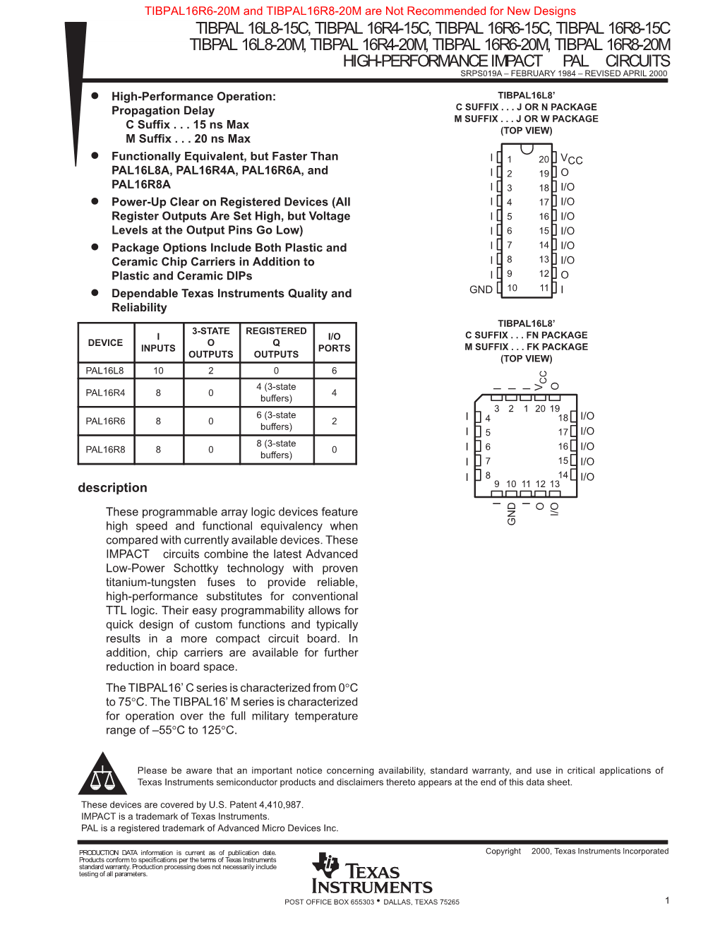 High-Performance Impact Programmable Array Logic