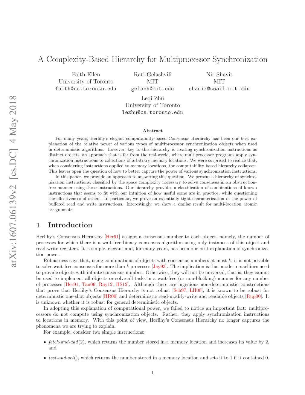 A Complexity-Based Hierarchy for Multiprocessor Synchronization