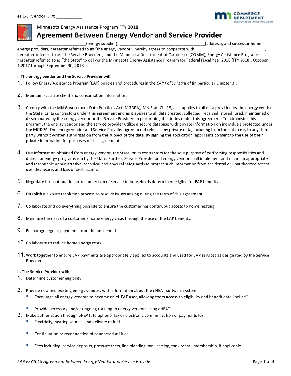 FY15 Agreement Between Energy Vendor And SP