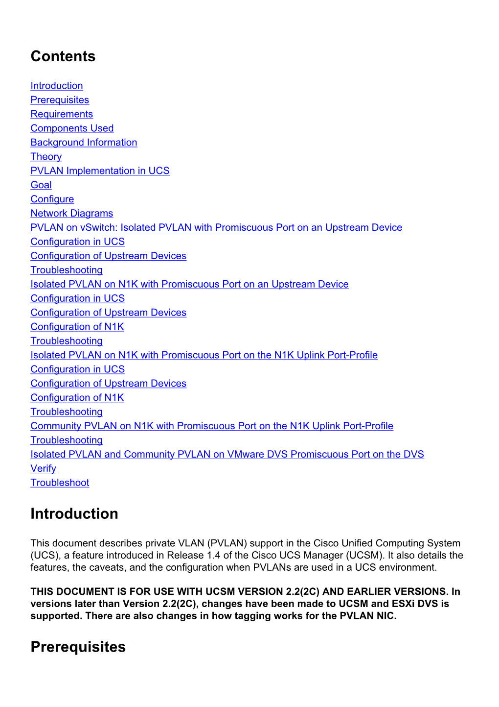 Private VLAN and Cisco UCS Configuration Prior to 2.2(2C)