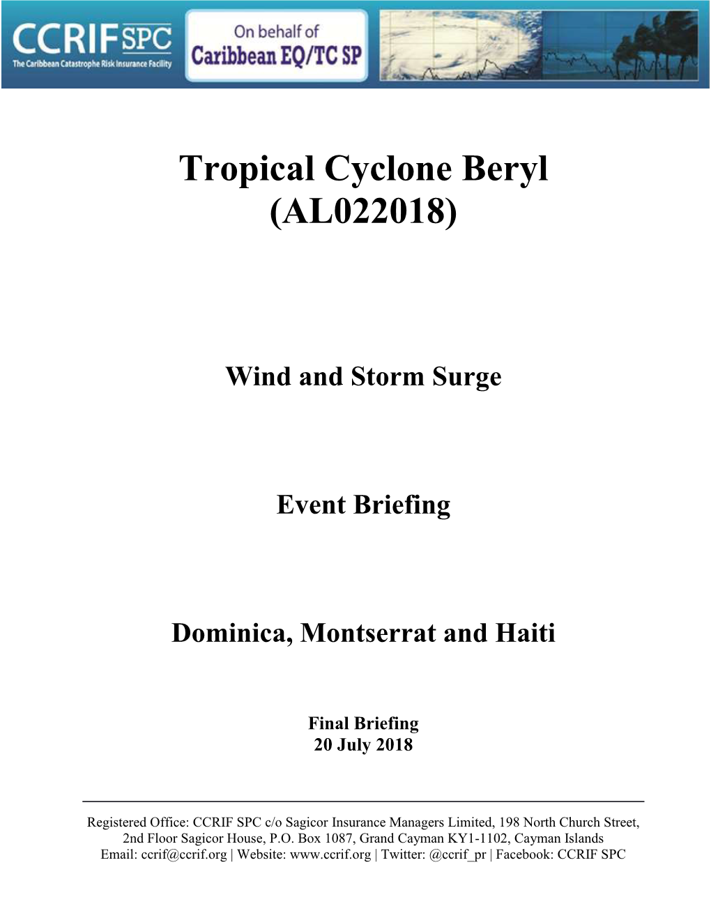 Tropical Cyclone Beryl (AL022018)