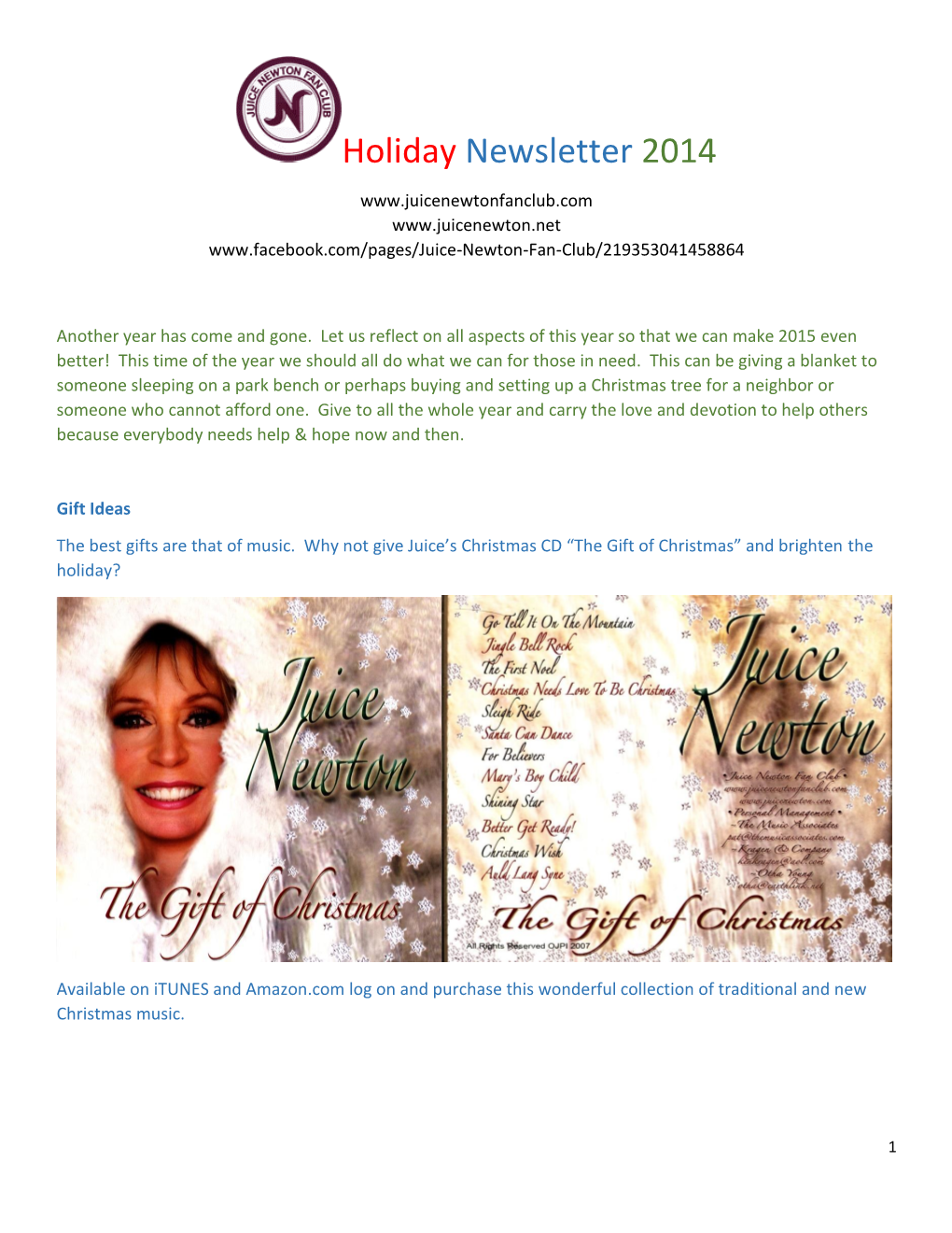 Holiday Newsletter 2014