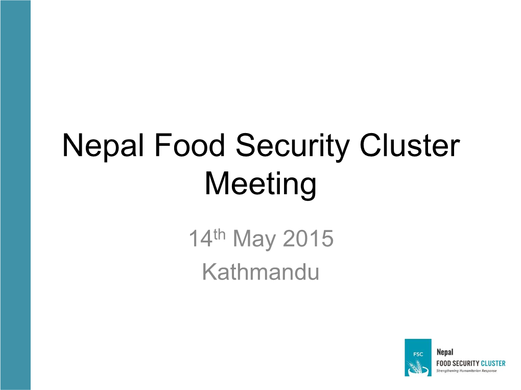 Nepal Food Security Cluster Meeting