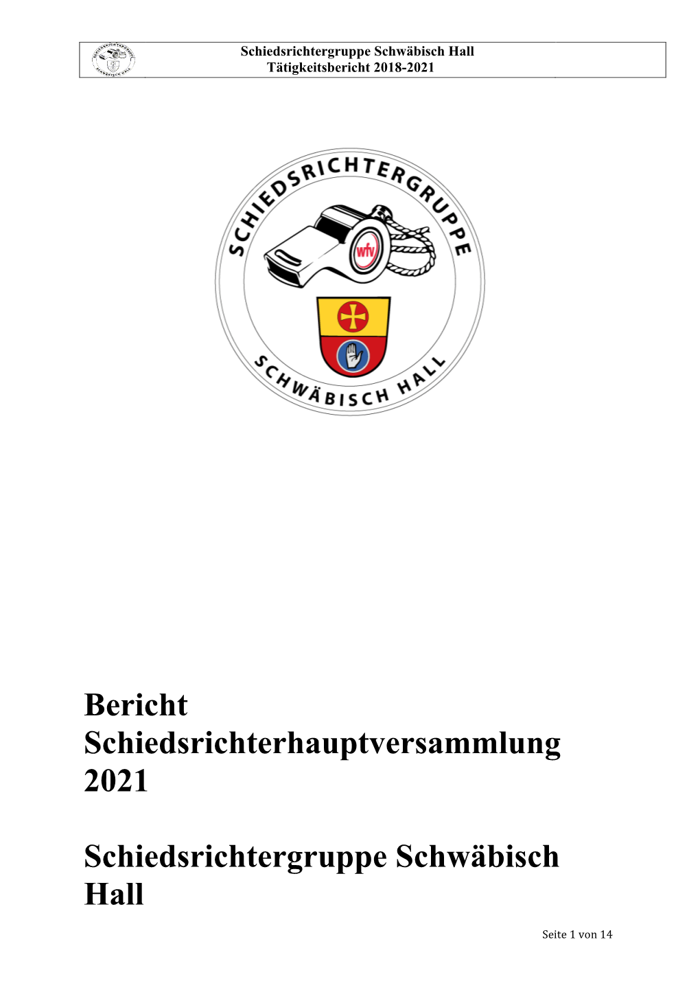 Bericht Schiedsrichterhauptversammlung 2021 Schiedsrichtergruppe Schwäbisch Hall